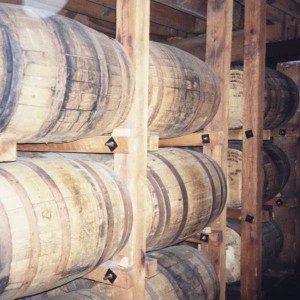 Whiskey barrels in the Jack Daniels distillery, Lynchburg, Tennessee.